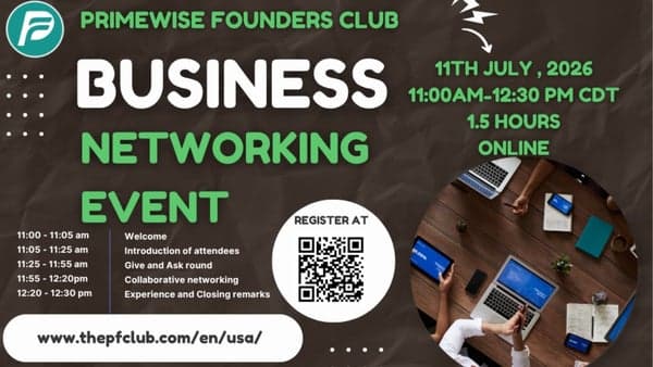 Primewise Founders Club Networking Event- Austin
