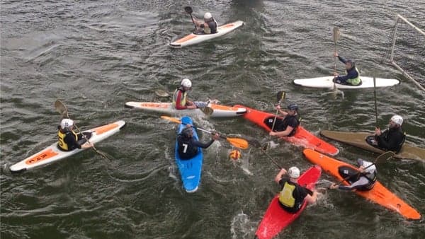 Beginners' Kayak Polo practice